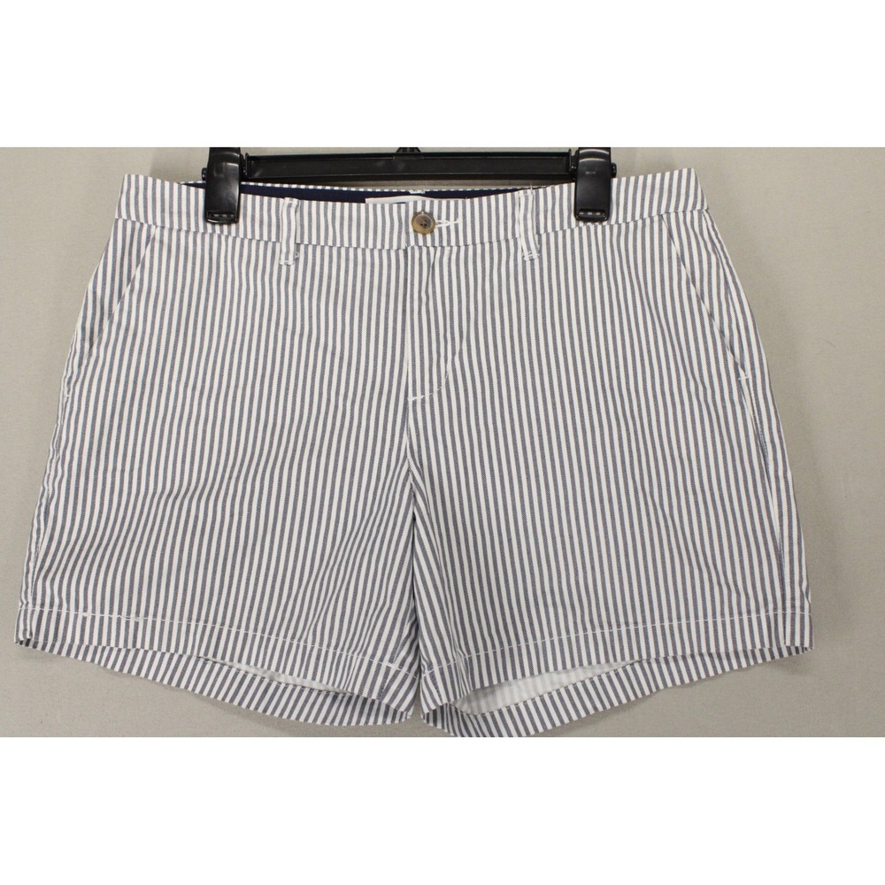 Old Navy Shorts Women 10 Blue White Striped Preppy Coastal Summer